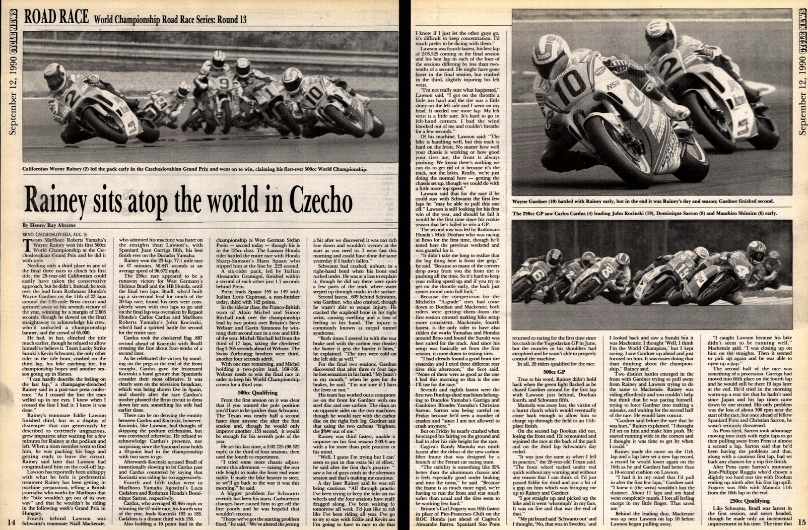 Read more about the article 30 Years Ago Today: Wayne Rainey Is Crowned