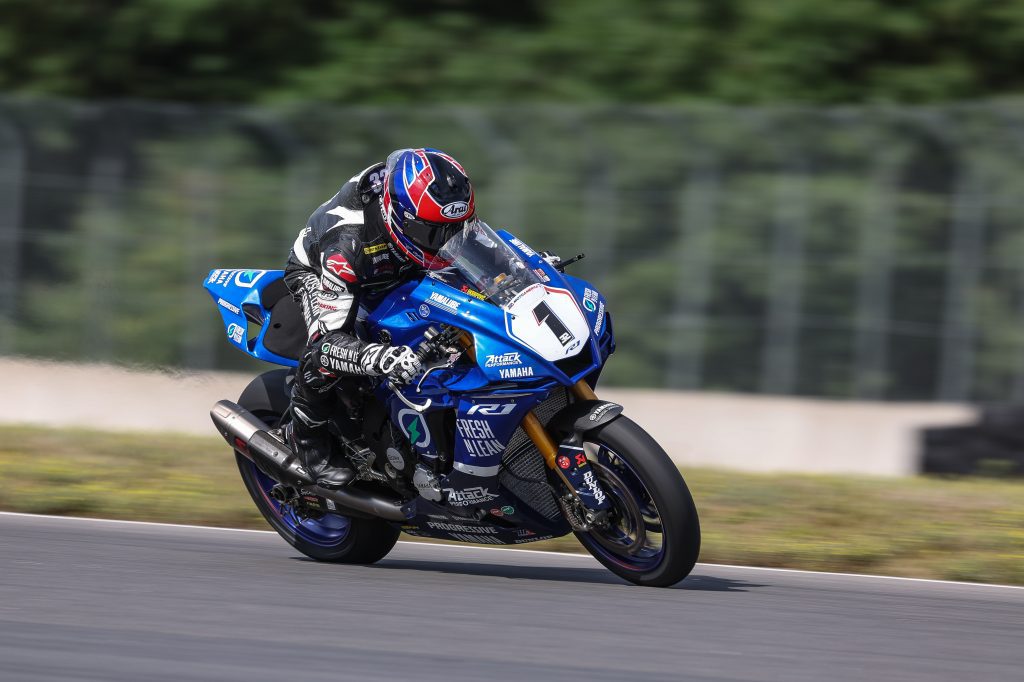 Read more about the article Gagne Quickest In Tightly Knit Superbike Q1 At Brainerd International Raceway