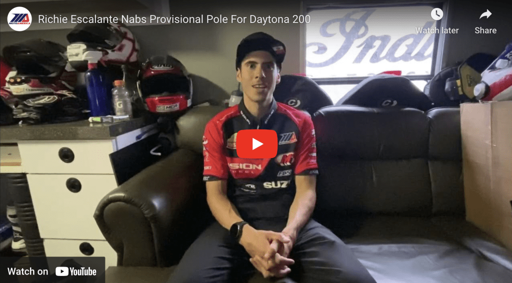 Read more about the article Video: Richie Escalante Talks About Earning Provisional Pole For The Daytona 200