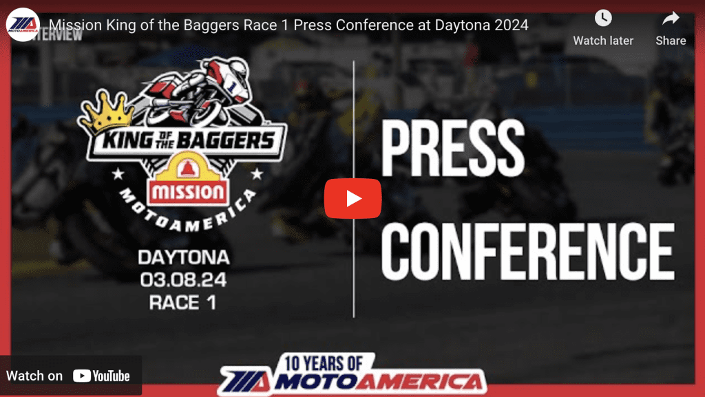 Read more about the article Video: Mission King Of The Baggers Race One Press Conference From Daytona