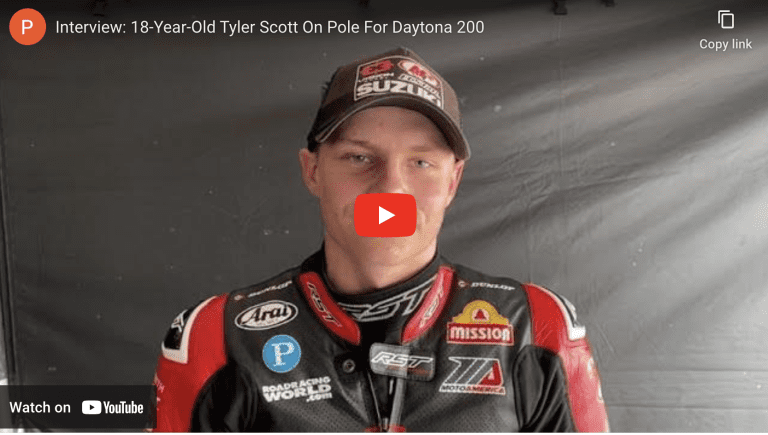 Read more about the article Video: 18-Year-Old Tyler Scott Ready To Start The Daytona 200 From Pole Position