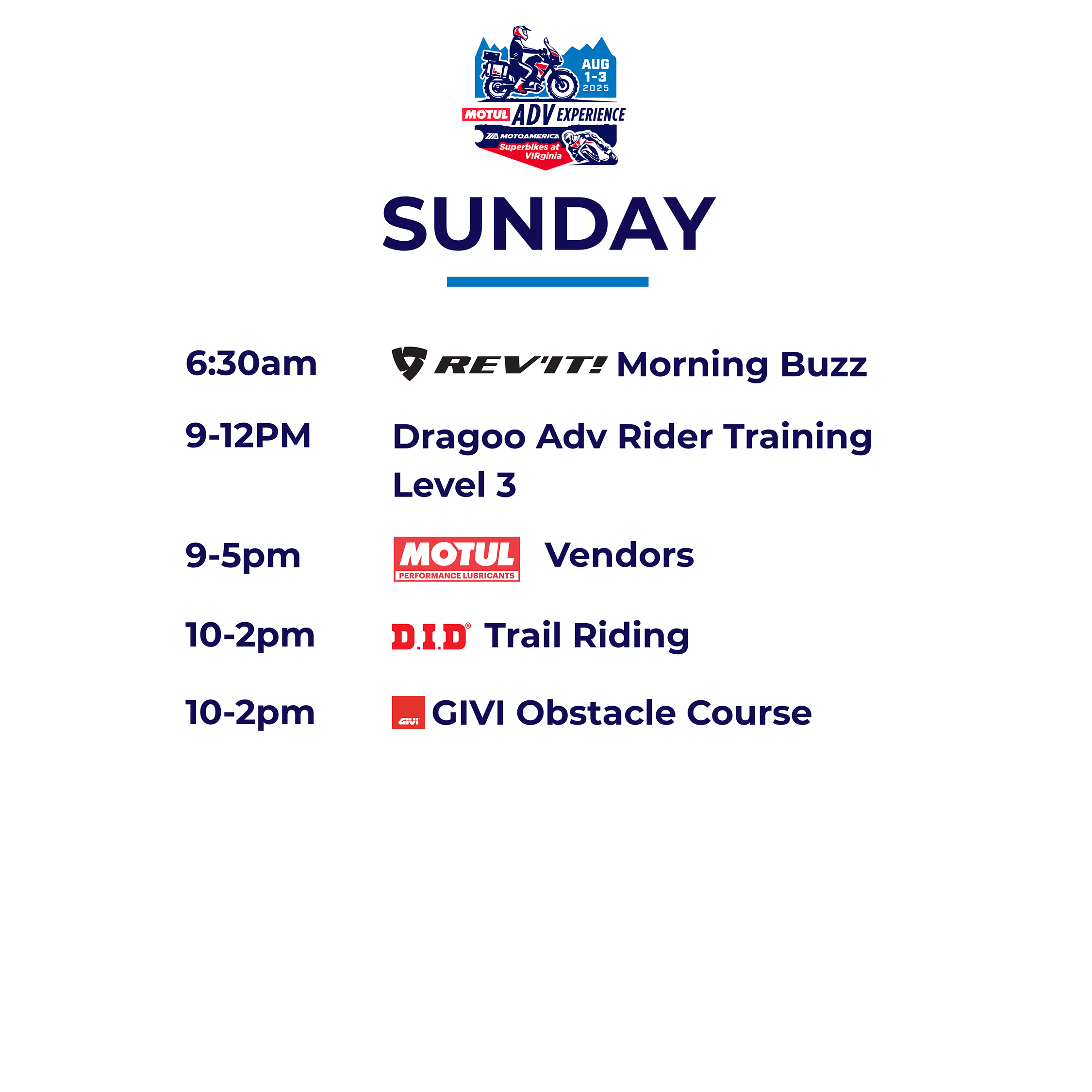 MOTUL ADV Experience_Sun Schedule copy