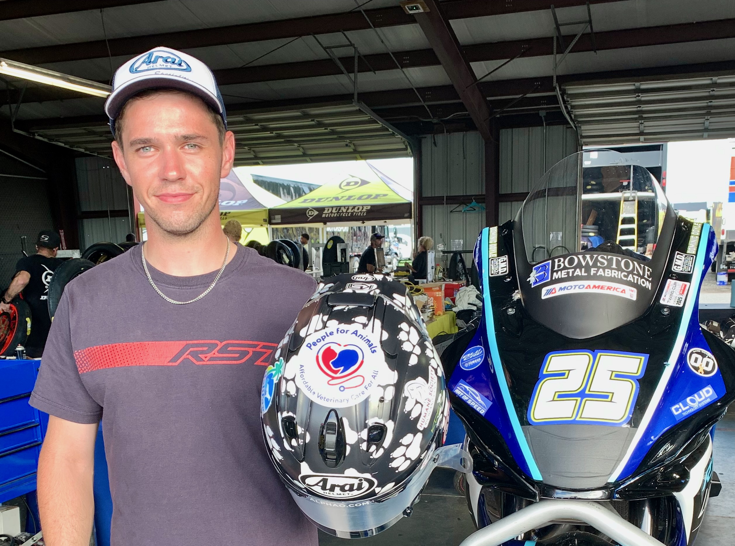 Read more about the article Paws For A Cause: Doyle Wraps Up His 2025 MotoAmerica Season With A Fundraiser For People for Animals Inc.